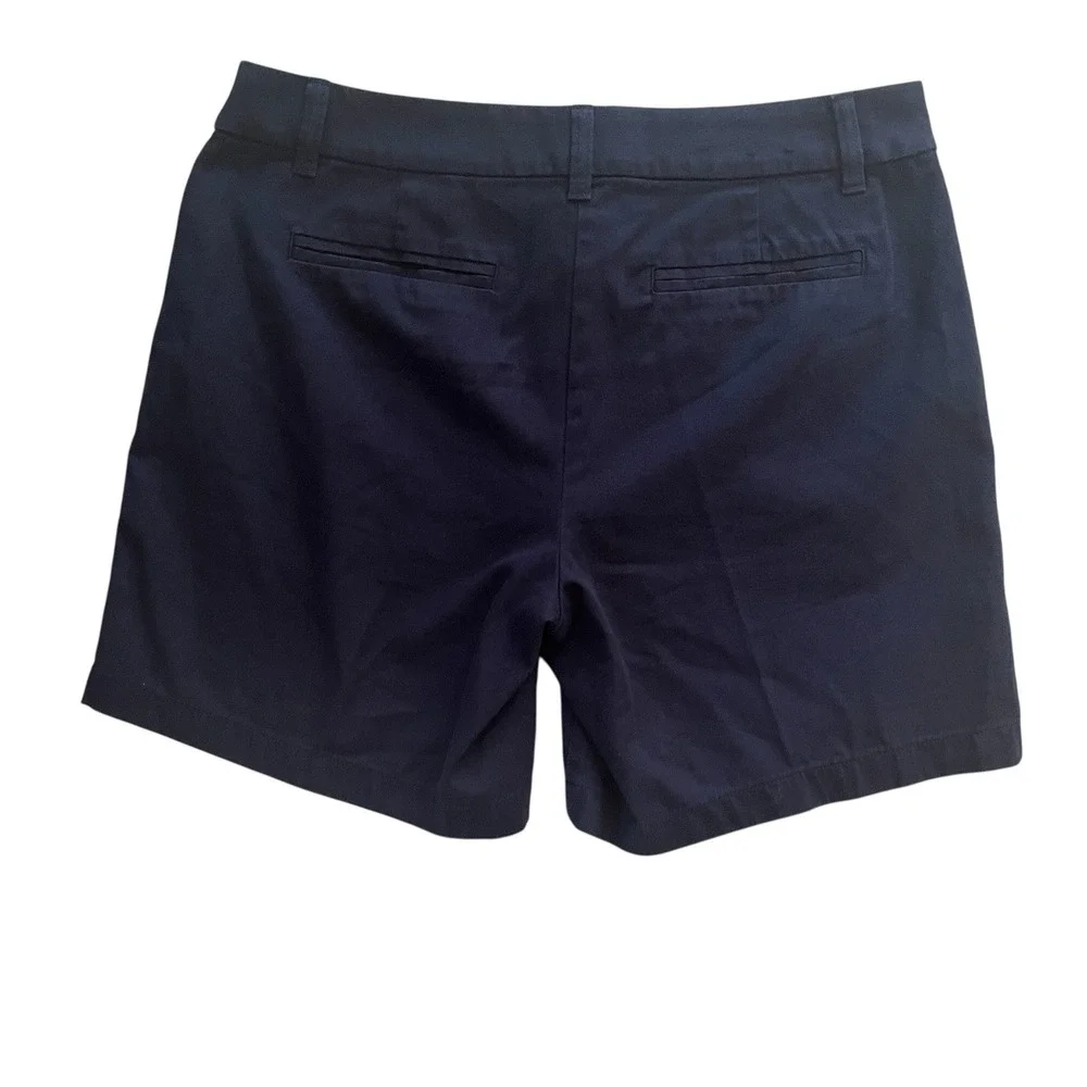 J.Crew Women's Size 8 Navy Blue Chino Short 100% Cotton Exterior Preppy Classic